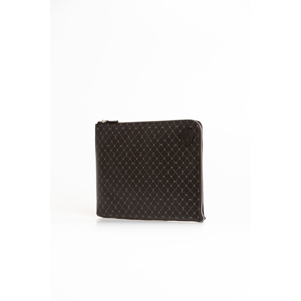 Trussardi Black Leather Men Clutch Trussardi