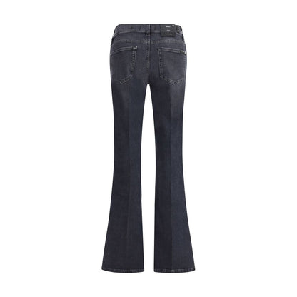 7FOR Black Cotton Bootcut Jeans