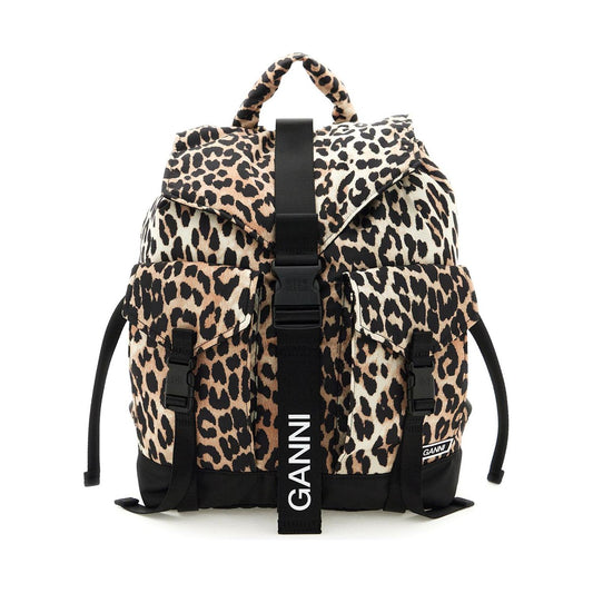 Ganni animal print nylon backpack Shopper Ganni