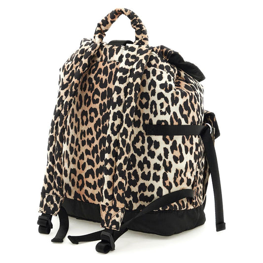 Ganni animal print nylon backpack Shopper Ganni