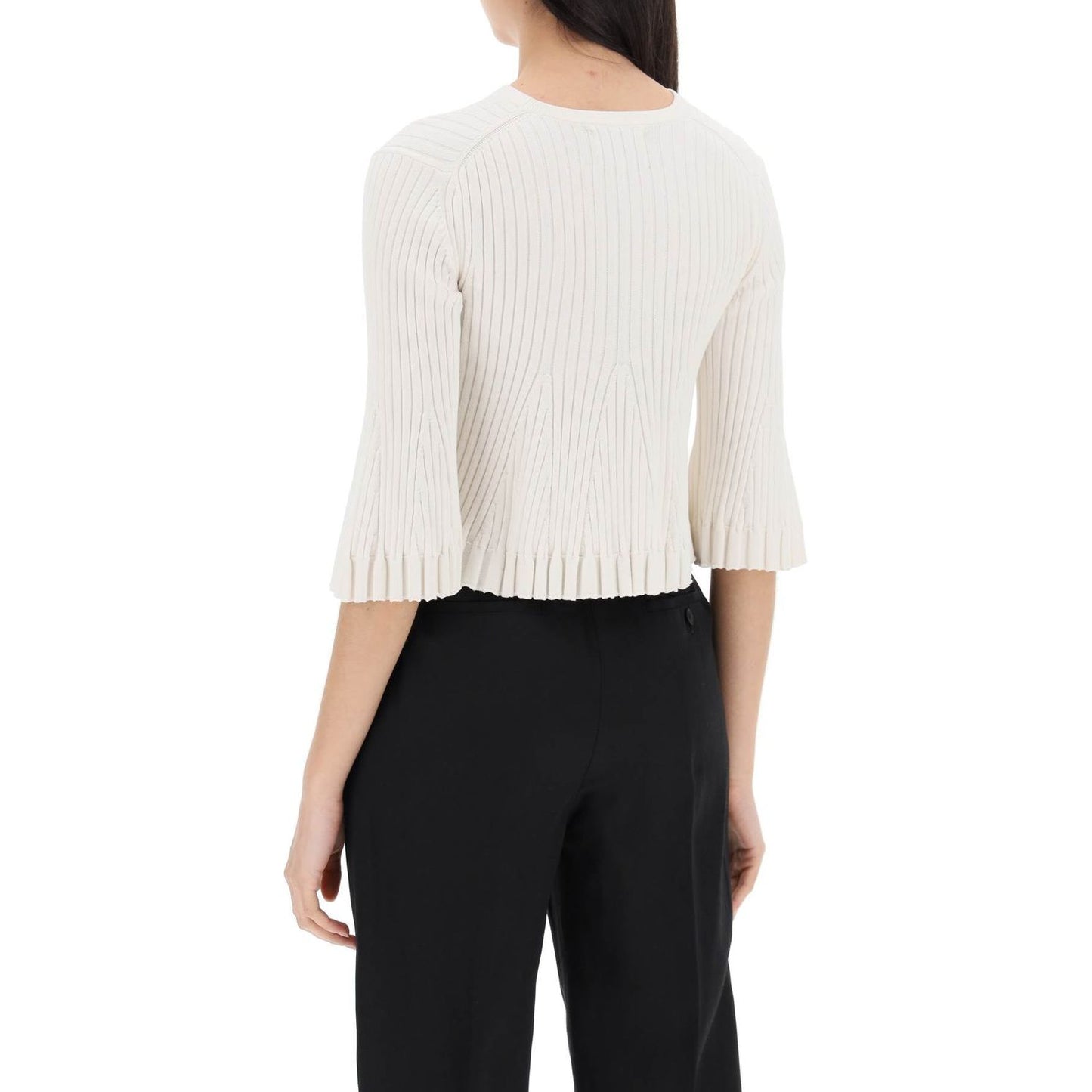 Loulou Studio silk and cotton knit ammi crop top in Topwear Loulou Studio