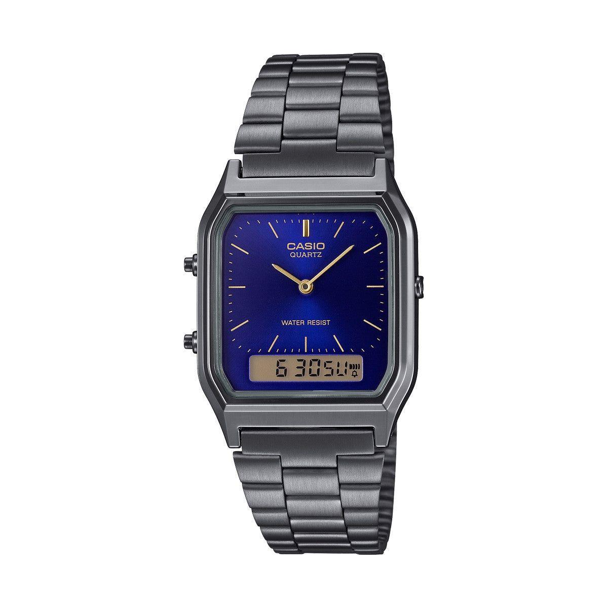 CASIO VINTAGE Mod. EDGY COLLECTION GUN METAL - NIGHT BLUE WATCHES CASIO COLLECTION & VINTAGE