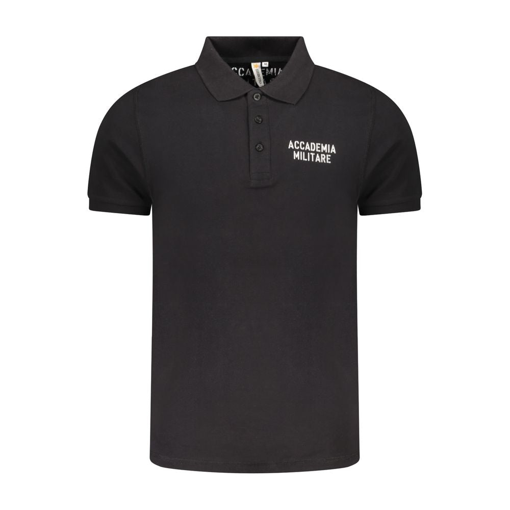 Accademia Militare Black Cotton Men's Polo Shirt