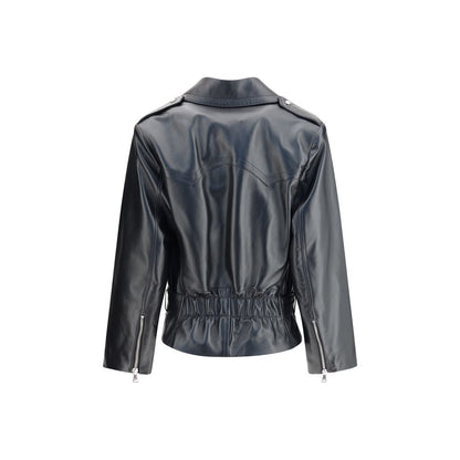 Alessandra Rich Black Leather Biker Jacket Alessandra Rich