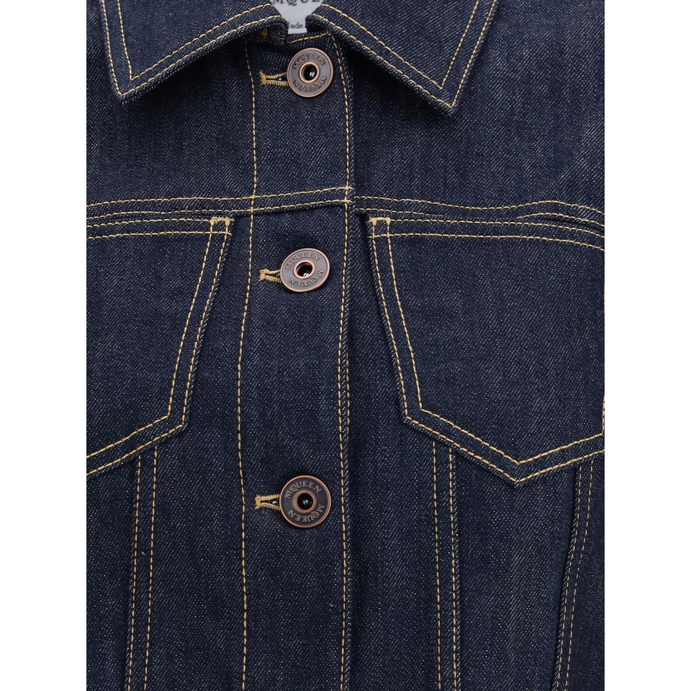 Alexander McQueen Blue Cotton Denim Jacket Alexander McQueen