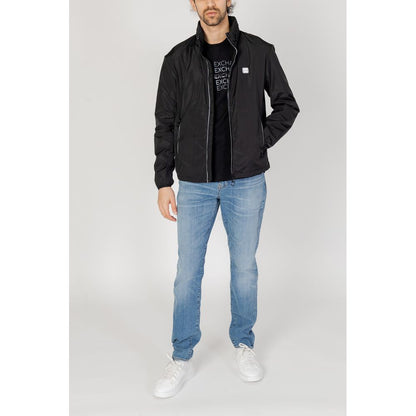 Armani Exchange Black Polyester Shell Jacket Armani Exchange