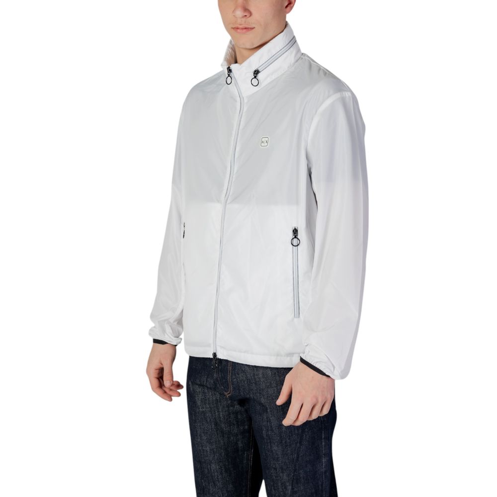 Armani Exchange White Polyester Shell Jacket Armani Exchange