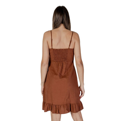 B.Young Brown Linen Midi Dress