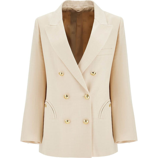 Blaze Milano ivory double-breasted viscose blazer