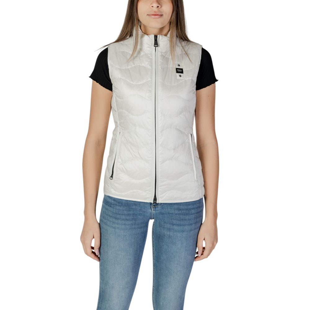 Blauer White Polyamide Sleveless Jacket Blauer