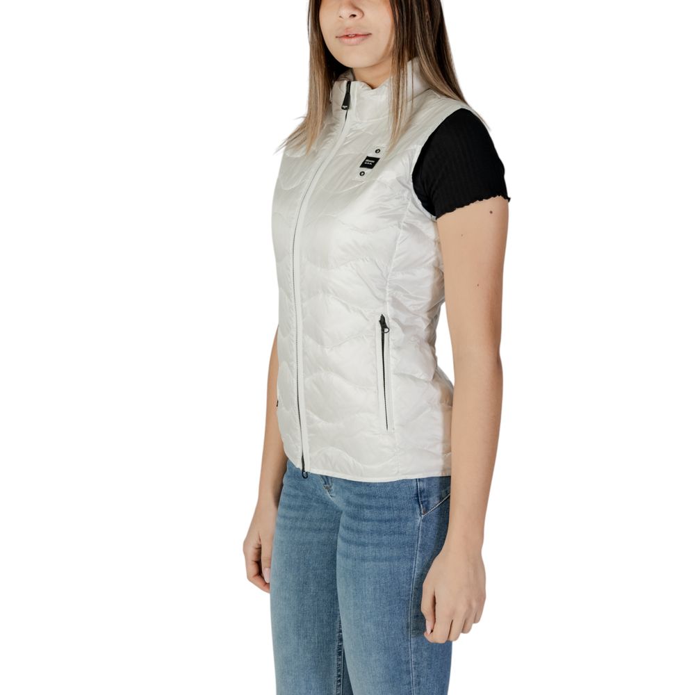 Blauer White Polyamide Sleveless Jacket Blauer