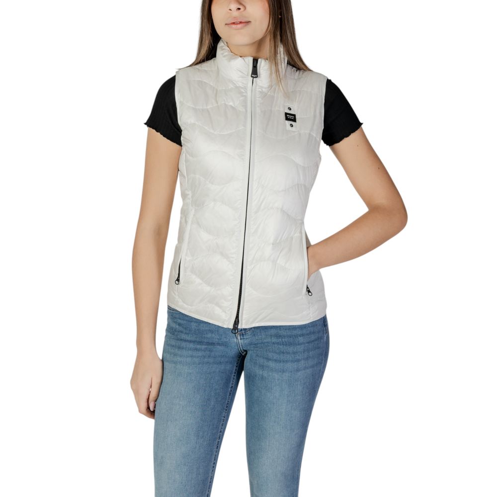 Blauer White Polyamide Sleveless Jacket Blauer