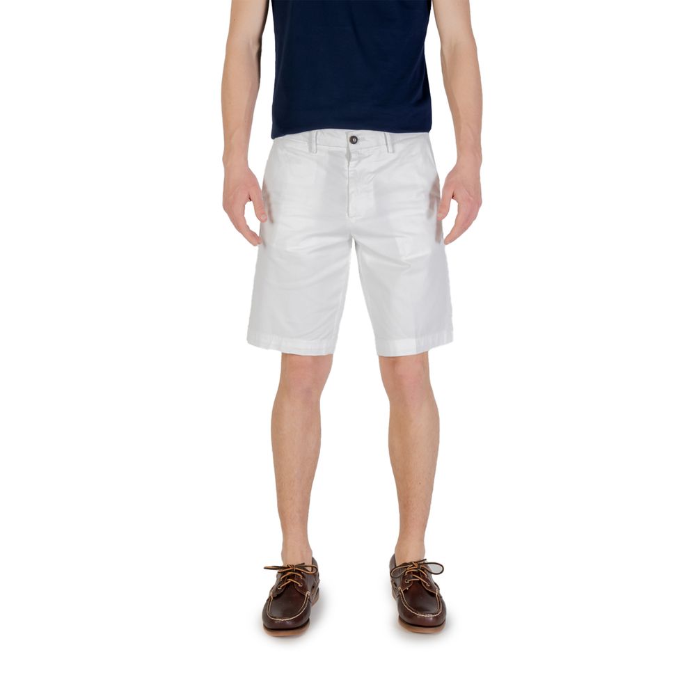 Borghese White Cotton Bermuda Shorts