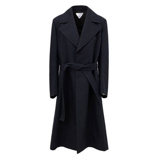 Bottega Veneta Blue Cotton Trench Coat Bottega Veneta