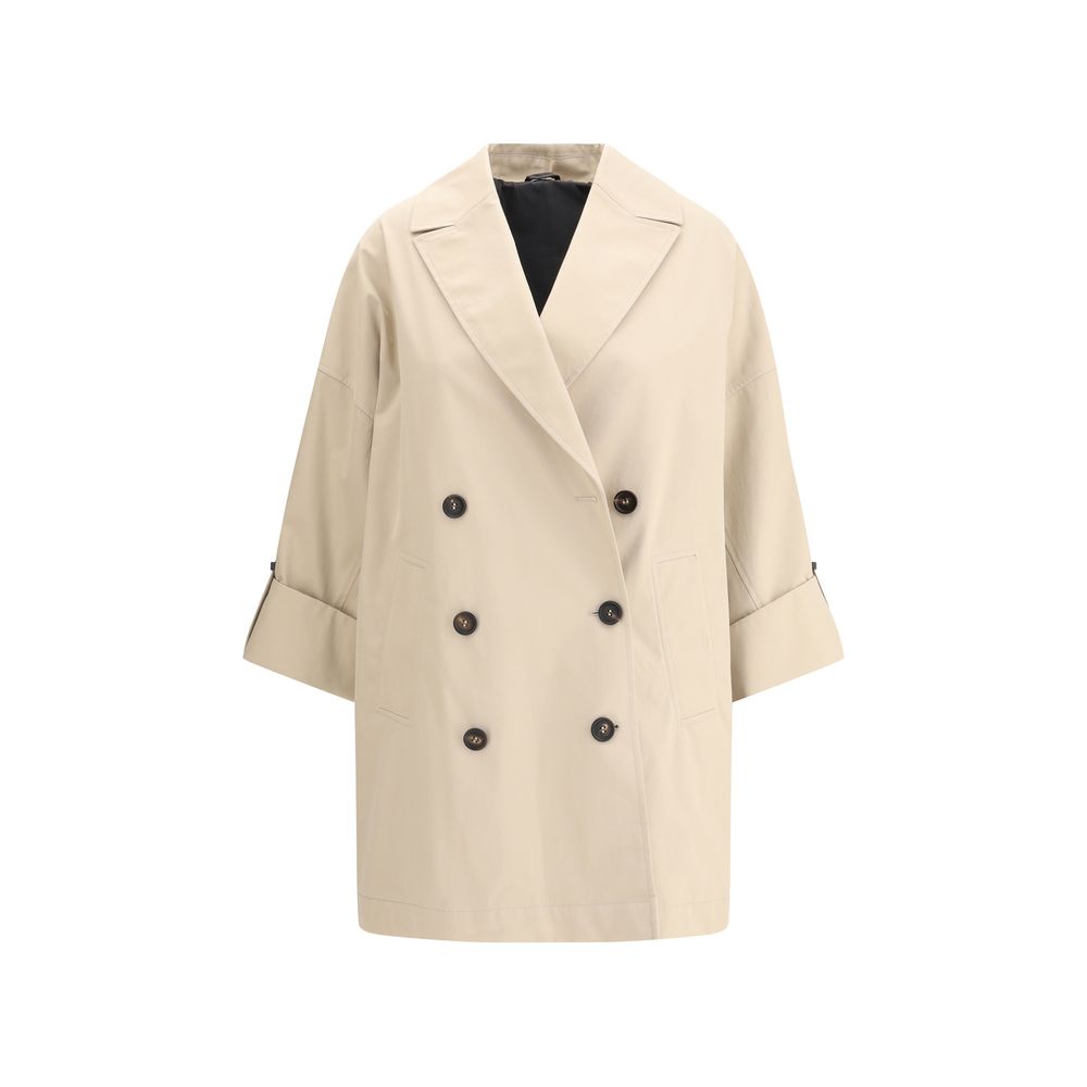 Brunello Cucinelli Beige Cotton Coat Brunello Cucinelli
