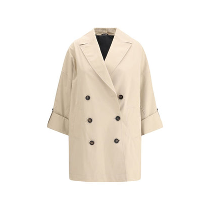 Brunello Cucinelli Beige Cotton Coat Brunello Cucinelli