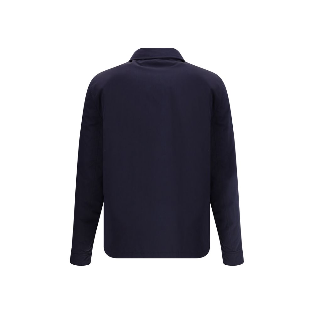 Brunello Cucinelli Blue Nylon Full-Length Jacket Brunello Cucinelli