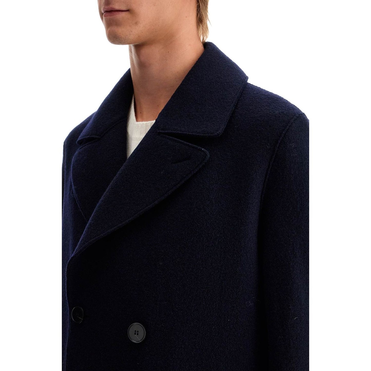 Harris Wharf London double-breasted wool coat in boiled Jackets Harris Wharf London