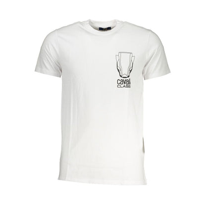 Cavalli Class Bianco Cotton Men T-Shirt Cavalli Class