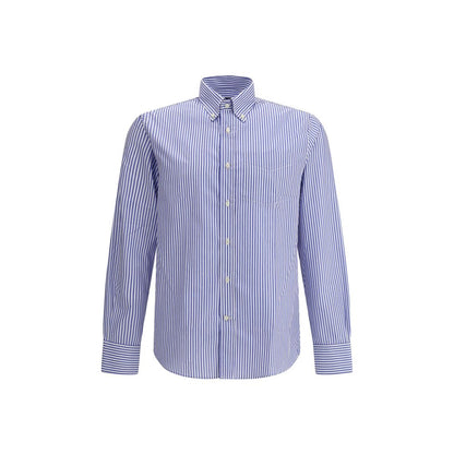 Deperlu Blue Cotton Pattern Shirt