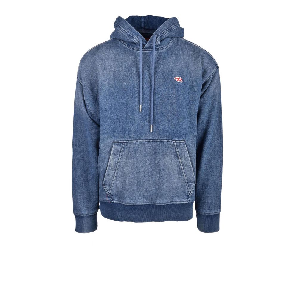 Diesel Blue Cotton Hoodie