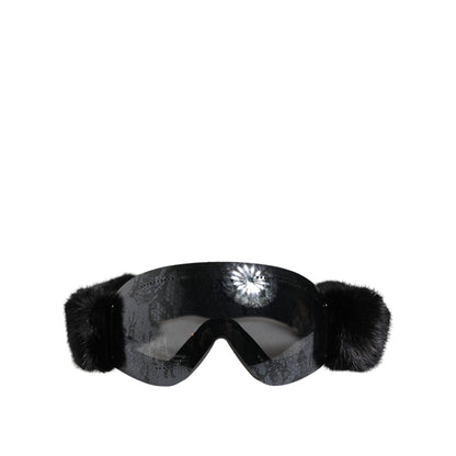 Dolce & Gabbana Black Bi0759 Lace Mirrored Ski Goggles Mask Sunglasses