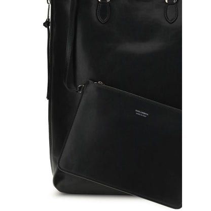 Dolce & Gabbana Black Calf Leather Bos Taurus Shoulder Bag Dolce & Gabbana