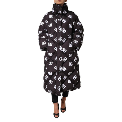 Dolce & Gabbana Black DG Mania Puffer Quilted Long Coat Jacket Dolce & Gabbana