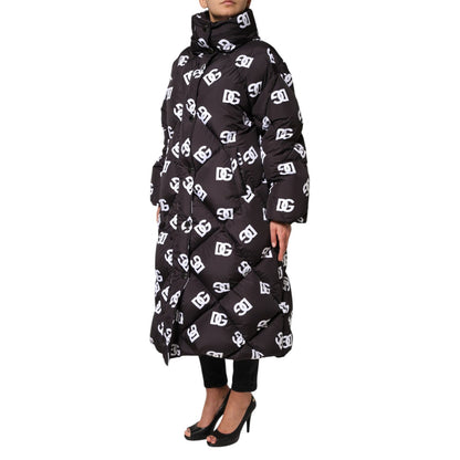 Dolce & Gabbana Black DG Mania Puffer Quilted Long Coat Jacket Dolce & Gabbana