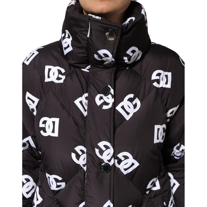 Dolce & Gabbana Black DG Mania Puffer Quilted Long Coat Jacket Dolce & Gabbana