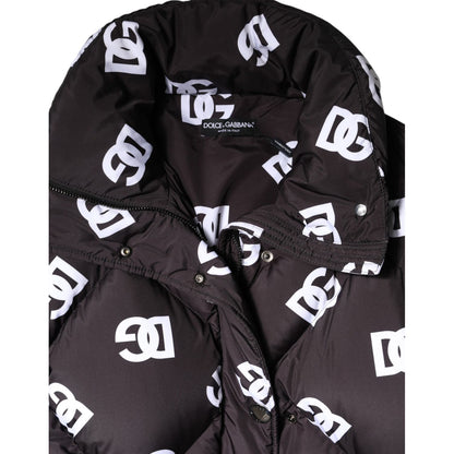 Dolce & Gabbana Black DG Mania Puffer Quilted Long Coat Jacket Dolce & Gabbana