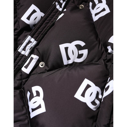 Dolce & Gabbana Black DG Mania Puffer Quilted Long Coat Jacket Dolce & Gabbana