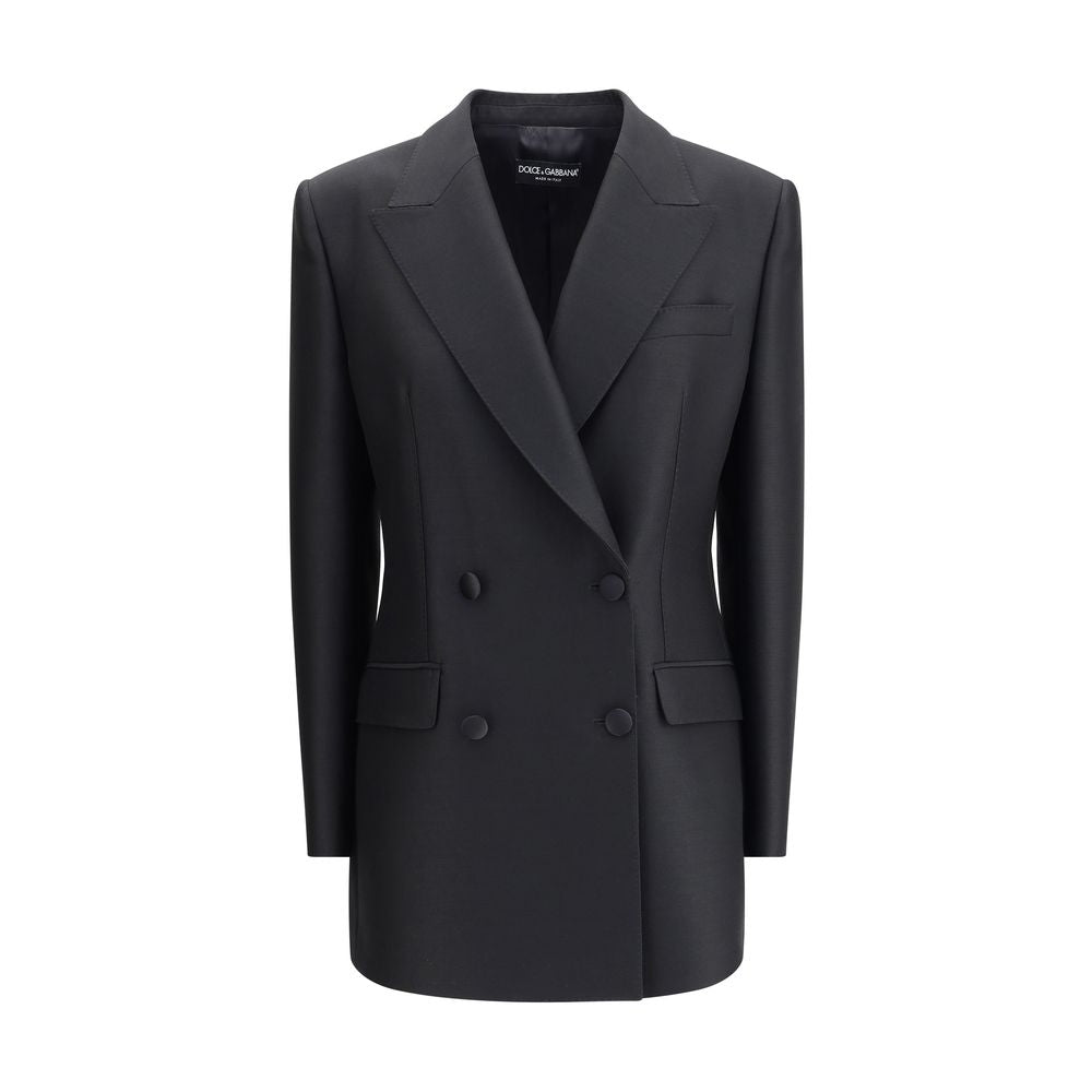 Dolce & Gabbana Black Fleece Wool Blazer Dolce & Gabbana