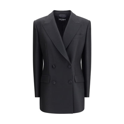 Dolce & Gabbana Black Fleece Wool Blazer Dolce & Gabbana