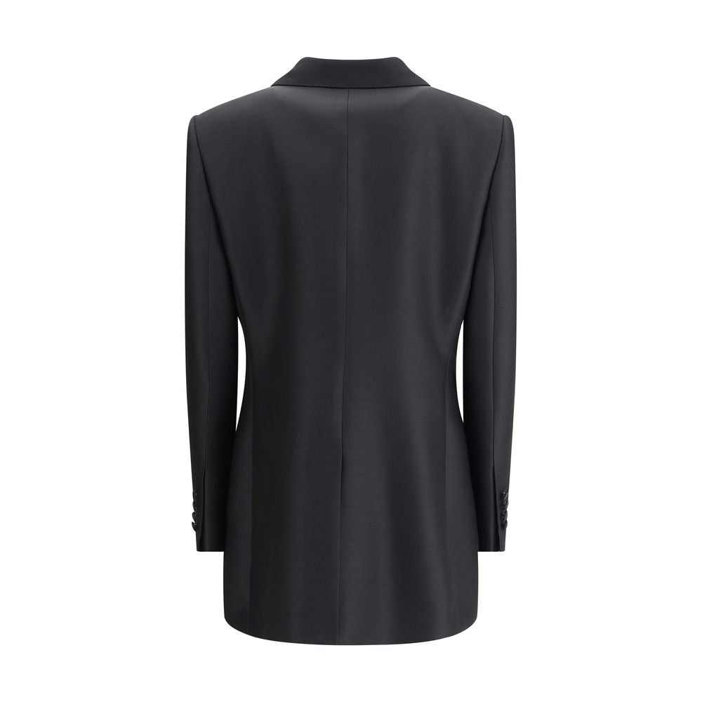 Dolce & Gabbana Black Fleece Wool Blazer Dolce & Gabbana