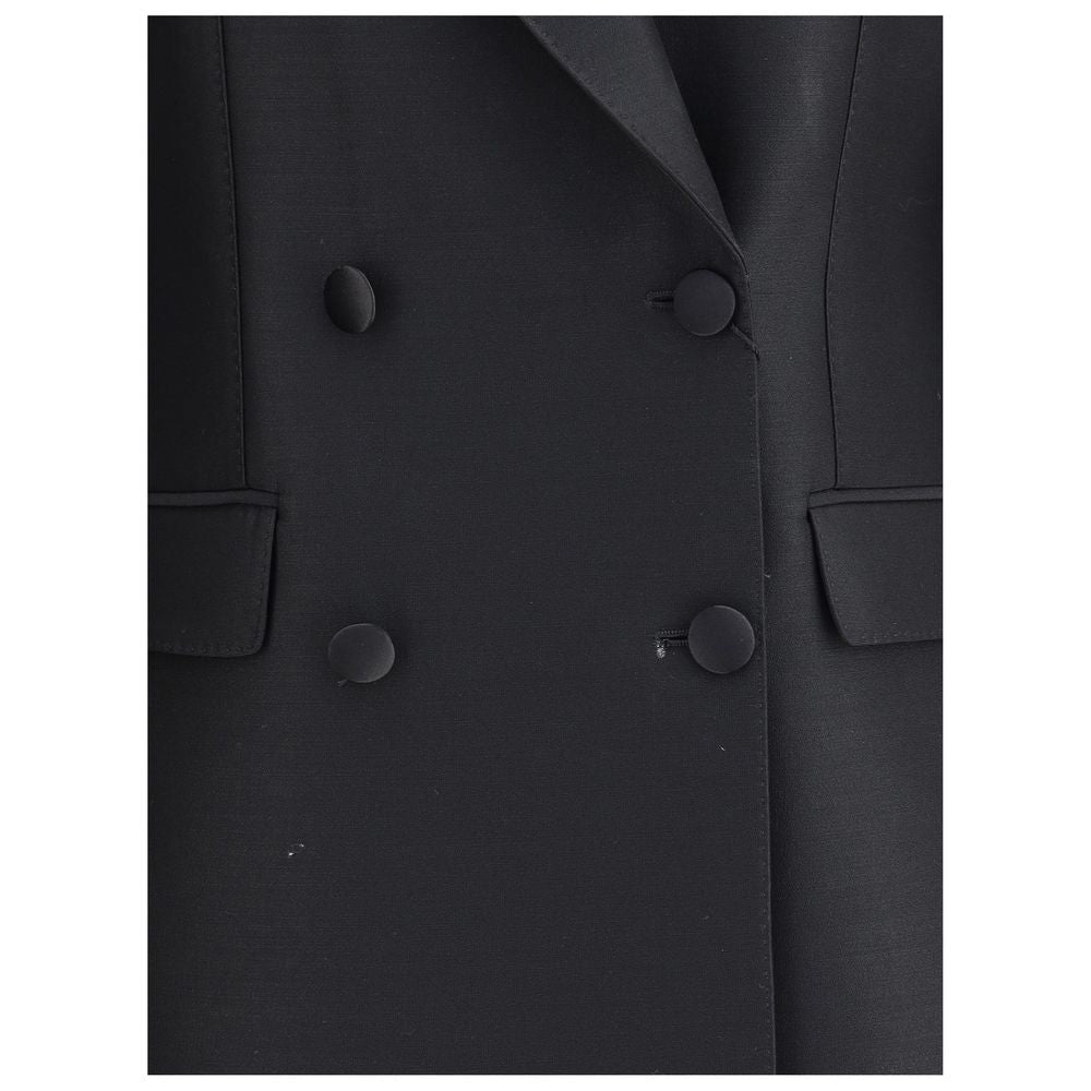 Dolce & Gabbana Black Fleece Wool Blazer Dolce & Gabbana