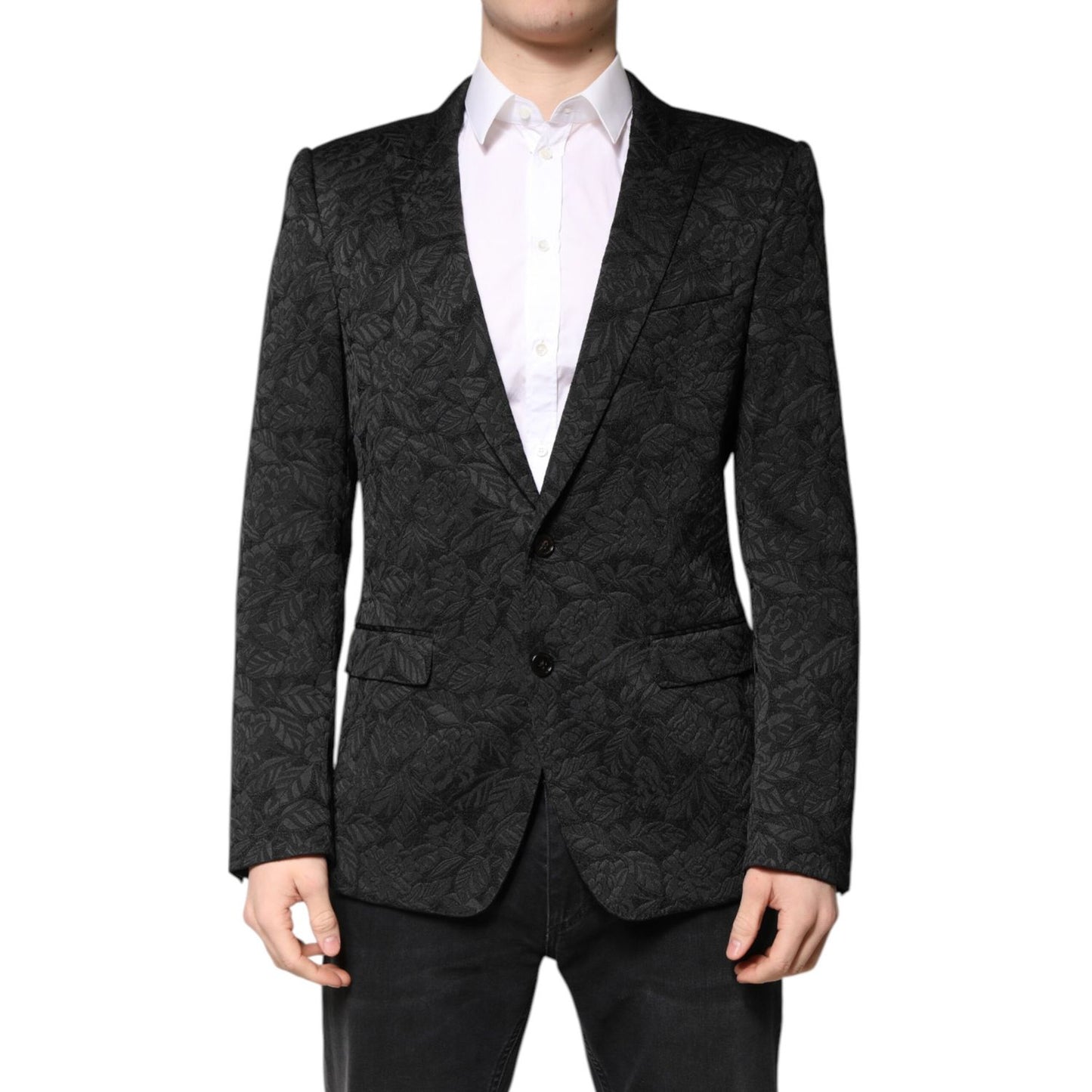 Dolce & Gabbana Black MARTINI Brocade Single Breasted Blazer Dolce & Gabbana