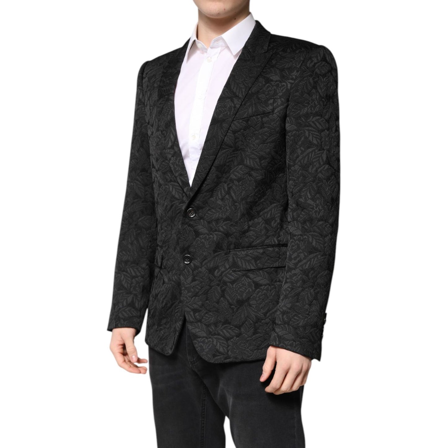Dolce & Gabbana Black MARTINI Brocade Single Breasted Blazer Dolce & Gabbana