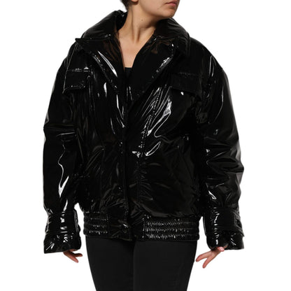 Dolce & Gabbana Black Polyester Quilted Puffer Coat Jacket