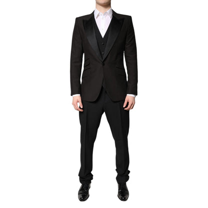Dolce & Gabbana Black Single Breasted Formal 3 Piece Suit Dolce & Gabbana