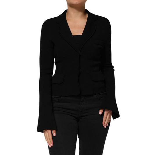 Dolce & Gabbana Black Viscose Single Breasted Blazer Jacket Dolce & Gabbana