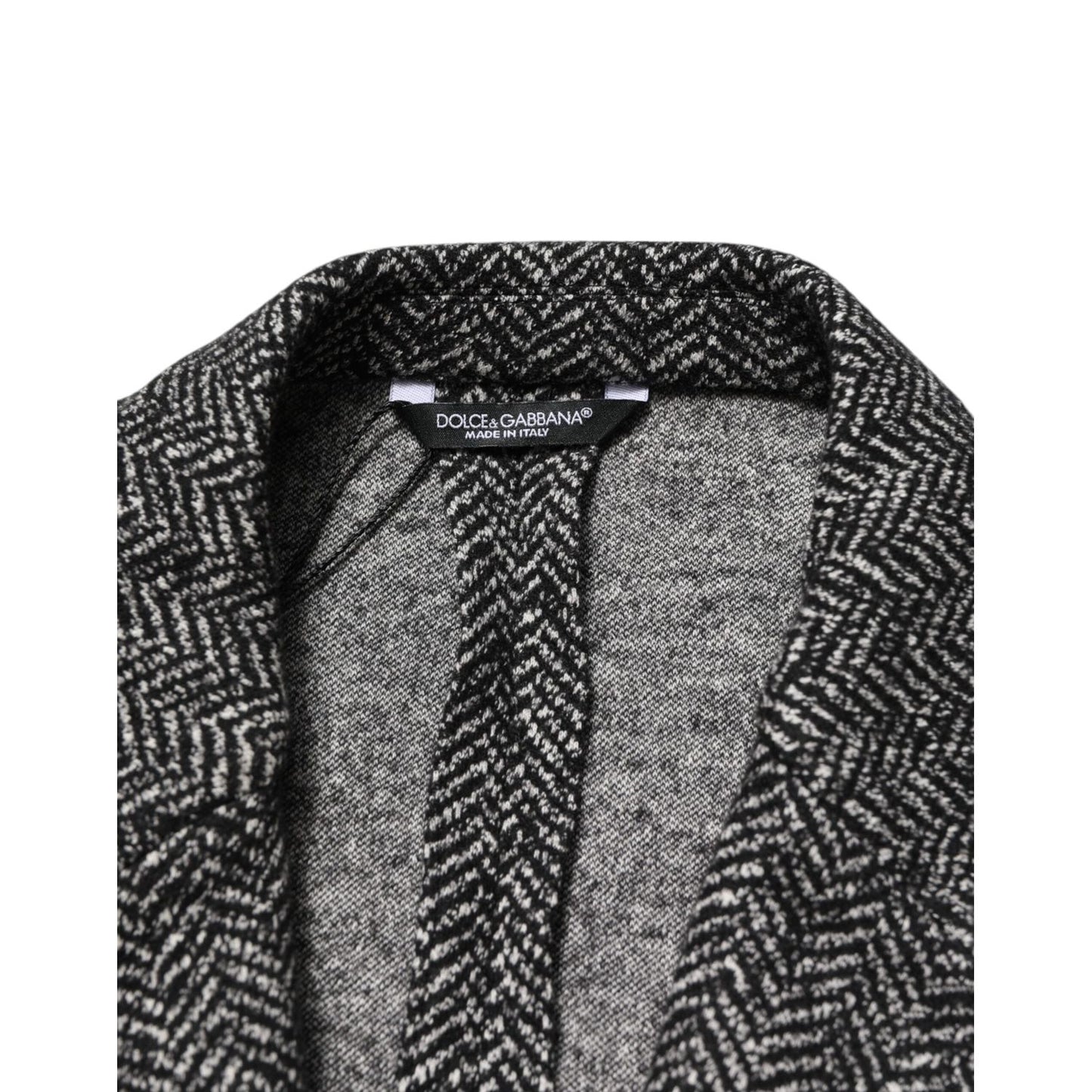 Dolce & Gabbana Black White Double Breasted Men Suit Blazer Dolce & Gabbana