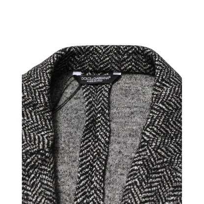 Dolce & Gabbana Black White Double Breasted Men Suit Blazer Dolce & Gabbana