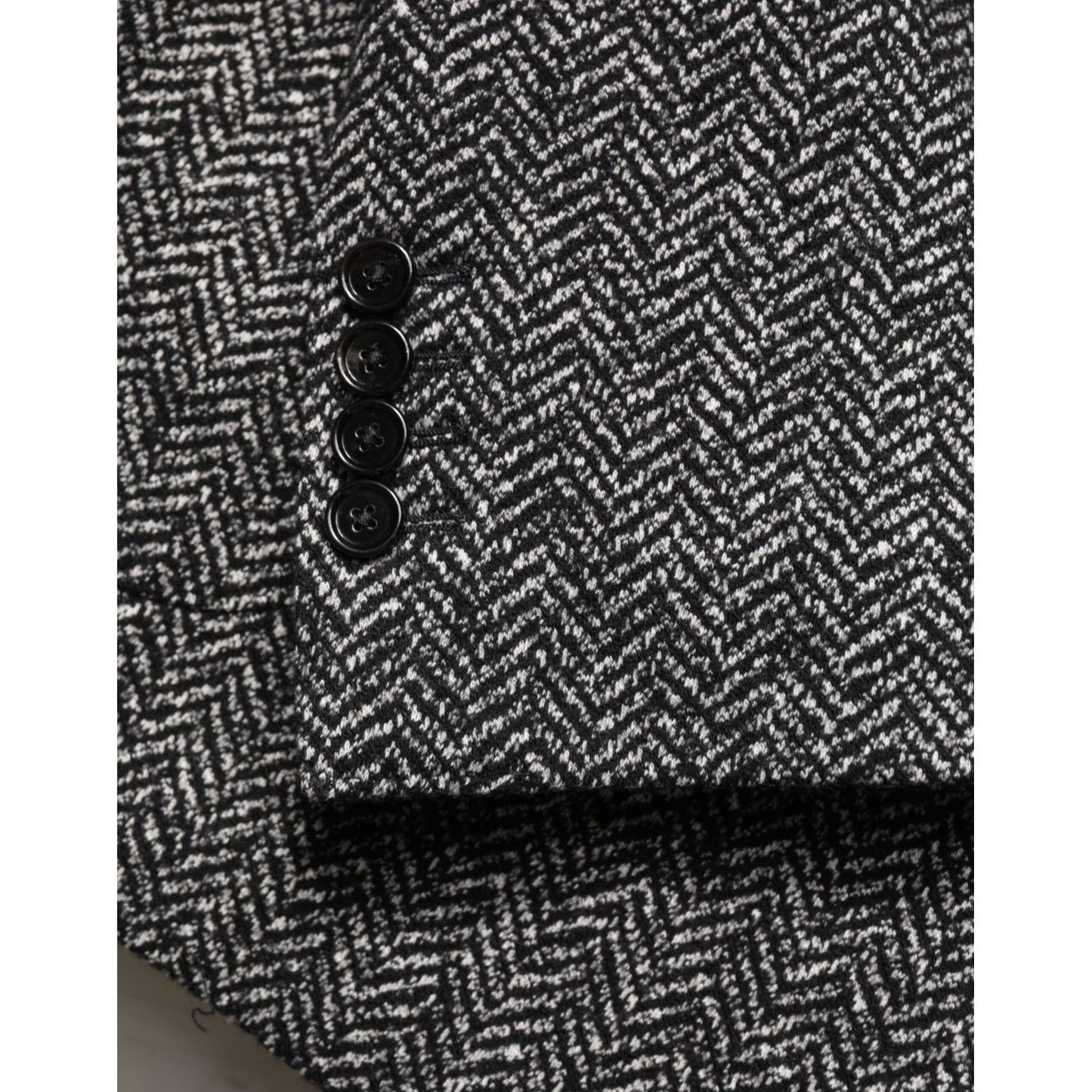 Dolce & Gabbana Black White Double Breasted Men Suit Blazer Dolce & Gabbana