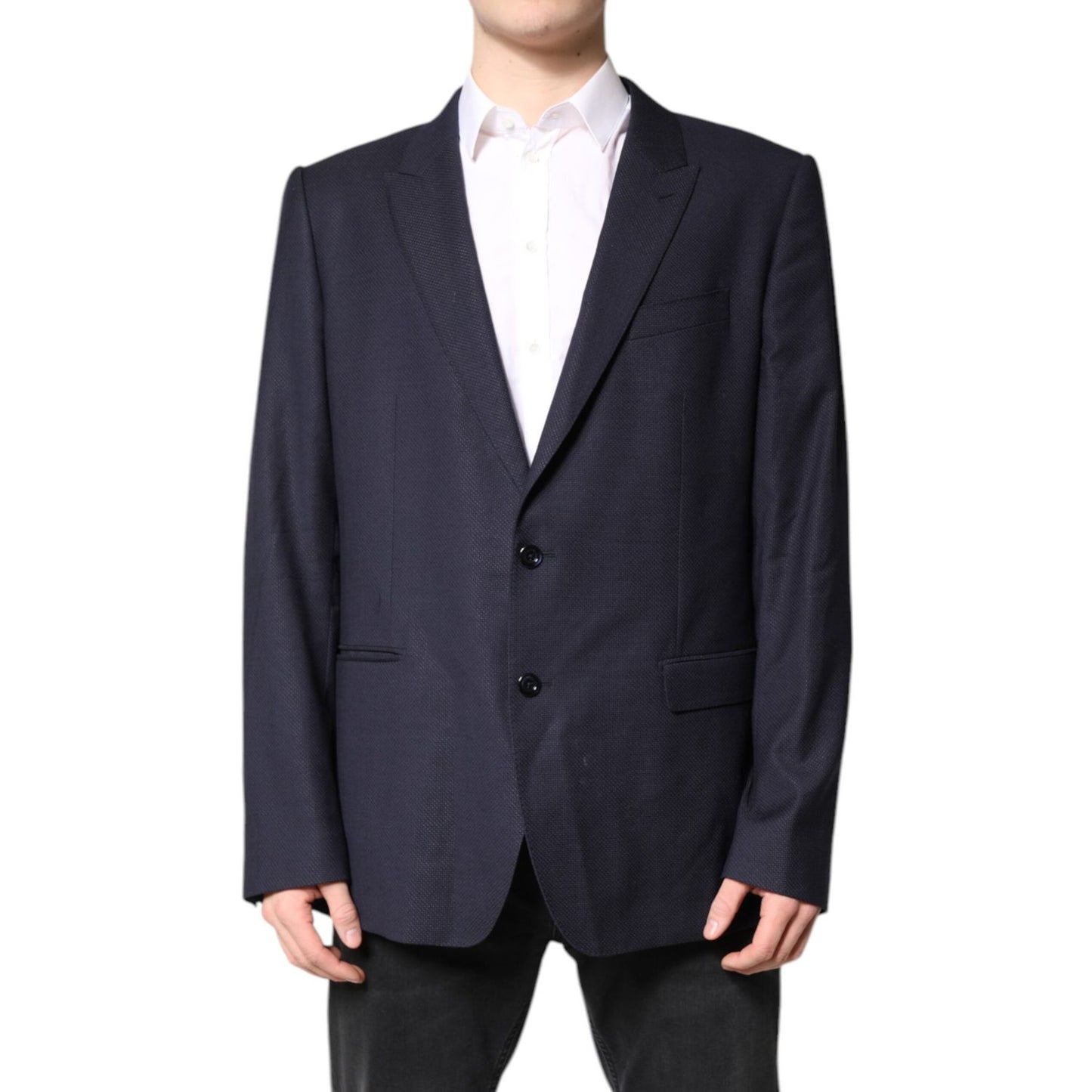 Dolce & Gabbana Black Wool Single Breasted Coat Blazer Suit Dolce & Gabbana