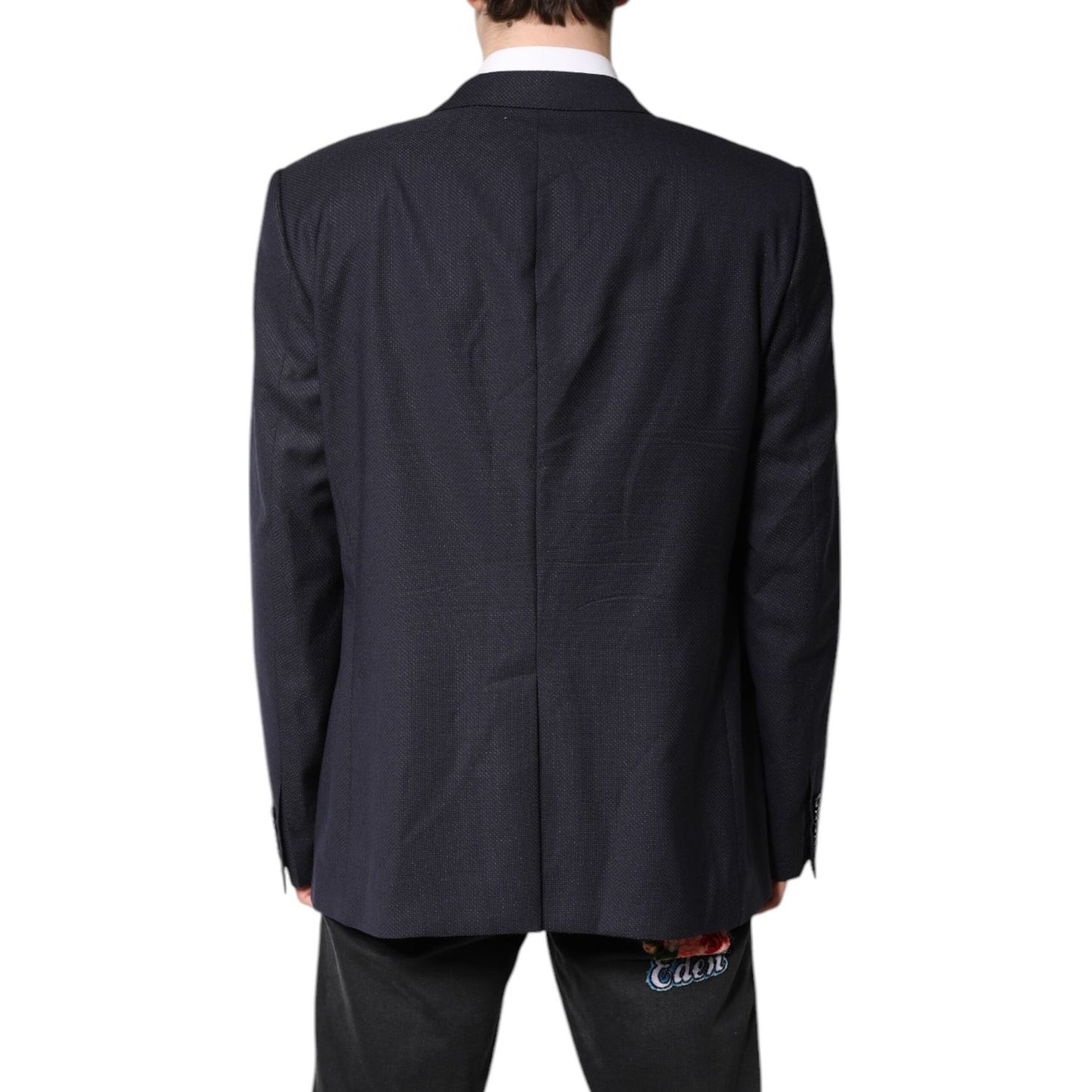 Dolce & Gabbana Black Wool Single Breasted Coat Blazer Suit Dolce & Gabbana