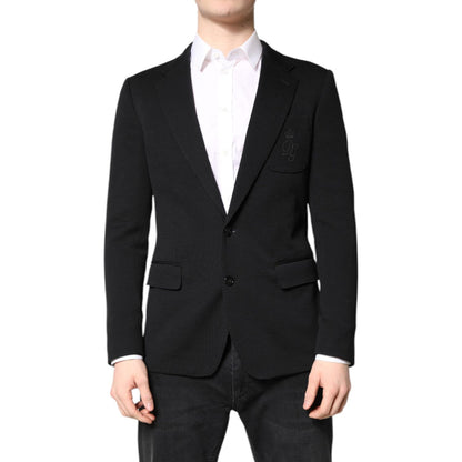 Dolce & Gabbana Black Wool Slim Fit Coat Blazer Jacket Suit Dolce & Gabbana