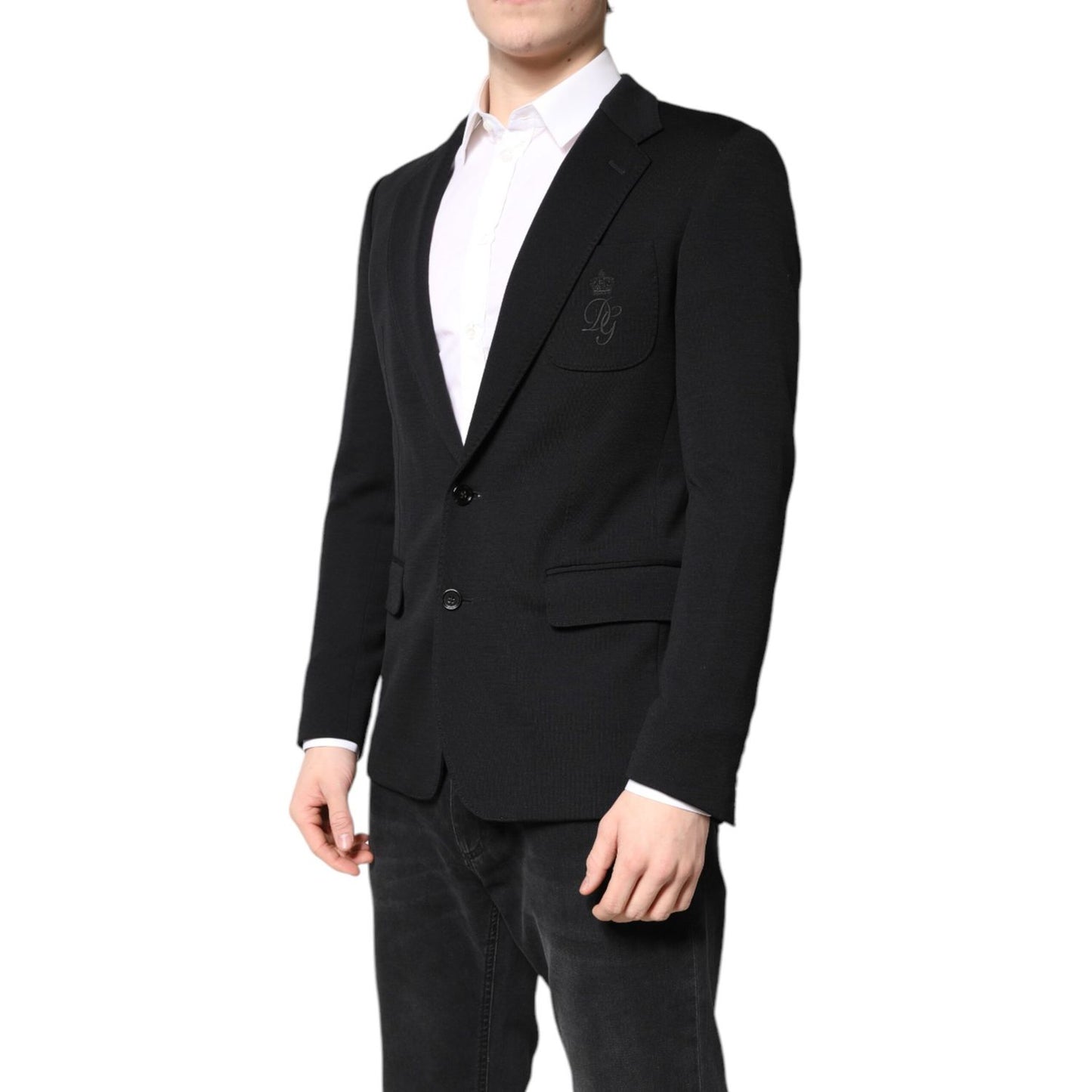 Dolce & Gabbana Black Wool Slim Fit Coat Blazer Jacket Suit Dolce & Gabbana