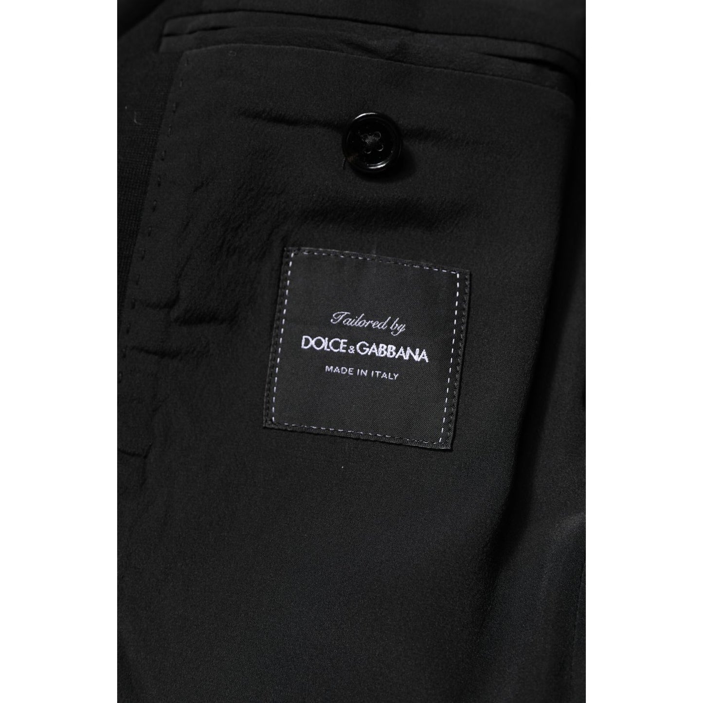 Dolce & Gabbana Black Wool Slim Fit Coat Blazer Jacket Suit Dolce & Gabbana