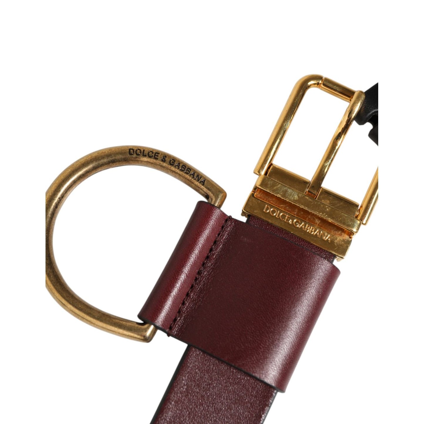 Dolce & Gabbana Brown Key Ring Clip Attachments Buckle Belt